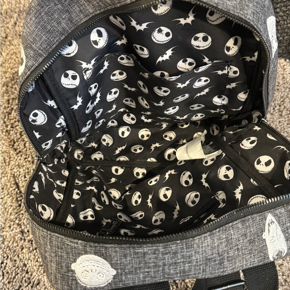 Disney Gray Fabric Patch Backpack with Embroidere… - image 4